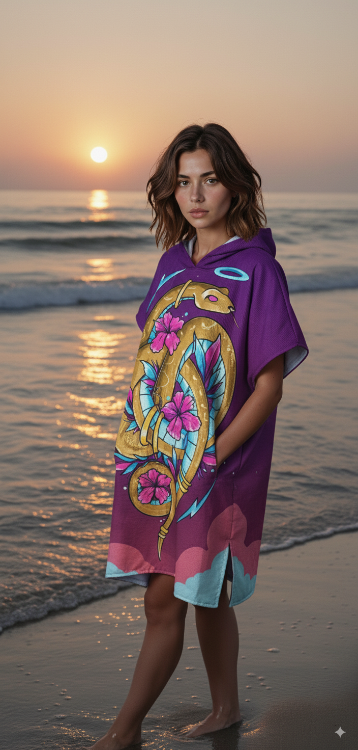 PONCHO ILUSTRADO FLORAL BOA
