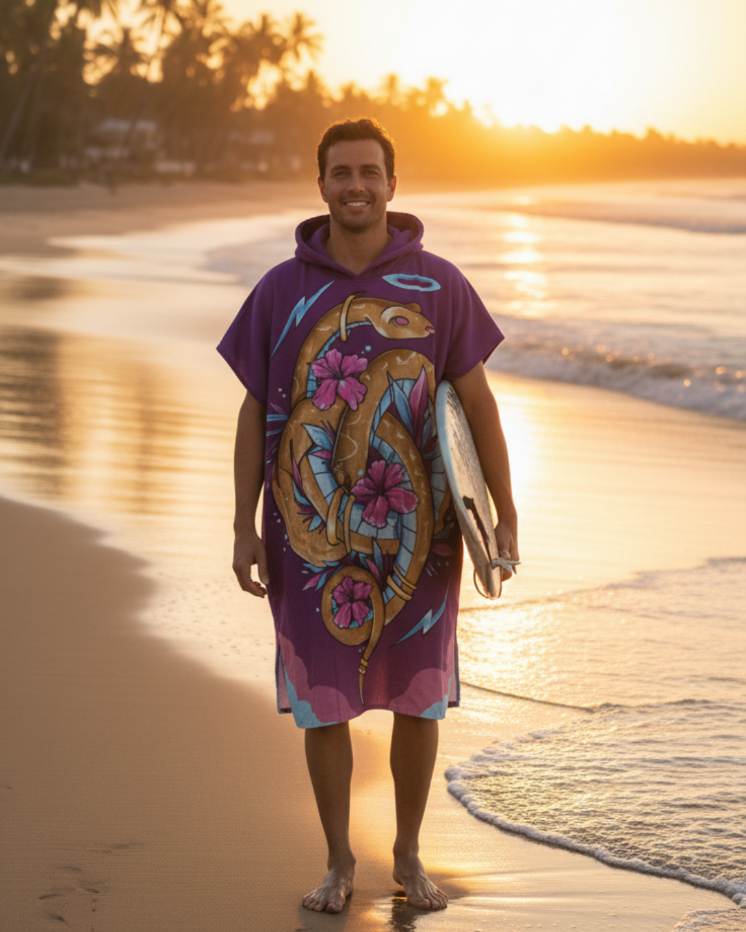PONCHO ILUSTRADO FLORAL BOA